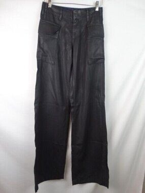 Resin NYC Women's Jeans Size 24 Black The Zephyr Wide Leg Denim Pants Oil Leg